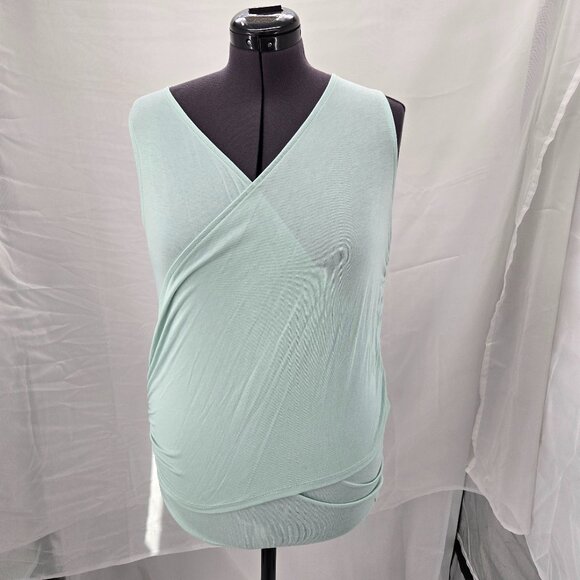630-15 Torrid super soft Mint Green Tissue Ruched V-neck Tank top Size 1 (14/16) - Picture 1 of 15